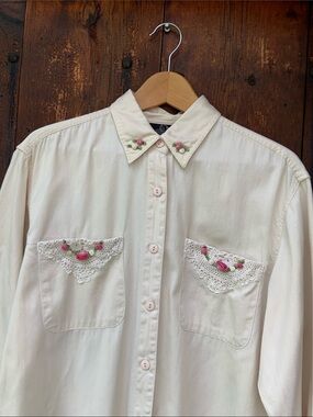 Vintage Sasson Embroidered Western Shirt M